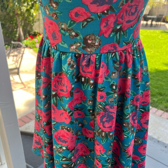 Swoon Boutique Blue and Pink Sundress Sleeveless Sweetheart - Picture 2 of 7